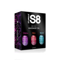 Coffret 3 Huiles de Massage 3x50 ml - S8 Erotic Massage Oil