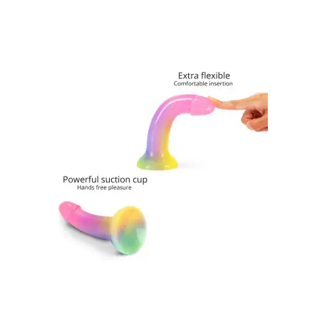 Dildolls Stargazer - Dildo Silicone Rainbow com Glitter 18 cm - 