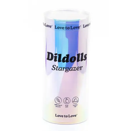 Dildolls Stargazer - Dildo Silicone Rainbow com Glitter 18 cm - 