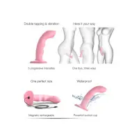 Tapping Dildo Wave M - Vibrador de Duplo Tapping Rosa - 