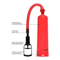 Power Pump - Bomba Peniana Manual Vermelha 20 cm - Toy Joy