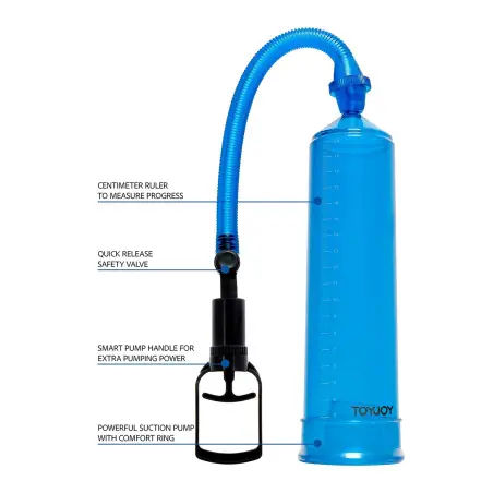 Power Pump - Bomba Peniana Manual Azul 20 cm - Toy Joy