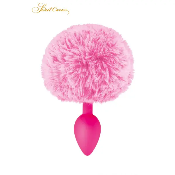 Plug Cauda de Coelho Pompom Rosa 6,5 cm - 