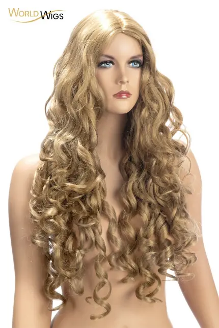 Perücke Lange Locken Honigblond — Angèle
