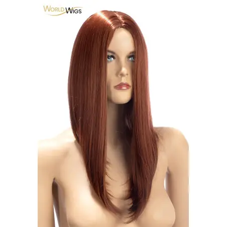 Peruca Comprida Lisa Risca ao Meio Auburn — Nina - 