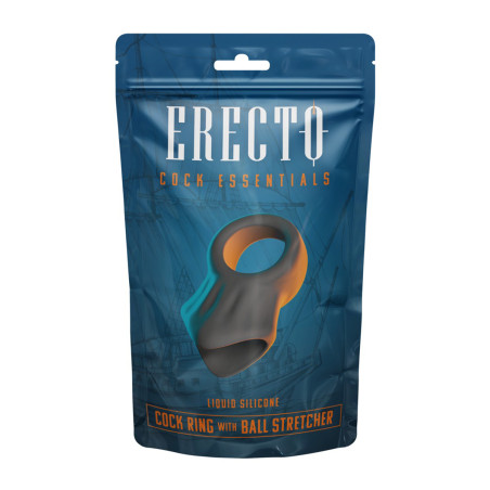 Cock Ring avec Ball Stretcher liquid silicone - Erecto 