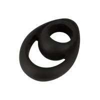 Double Cock & Ball Ring Silicona Negra