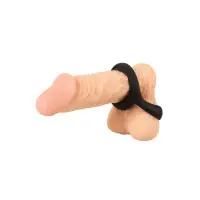 Double Cock & Ball Ring Silicone Preto - Erecto
