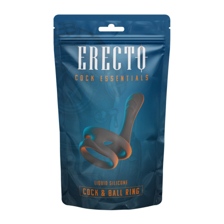 Cock & Ball Ring liquid silicone avec écarteur de périnée - Erecto