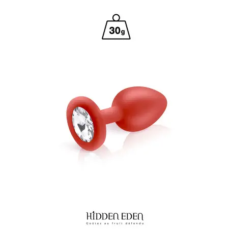 Plug Joia Silicone Vermelho Strass Tamanho S 7,2 cm - Hidden Eden