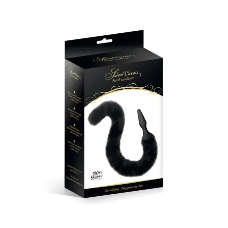 Plug Cauda de Gato Preta Articulada 66 cm - 