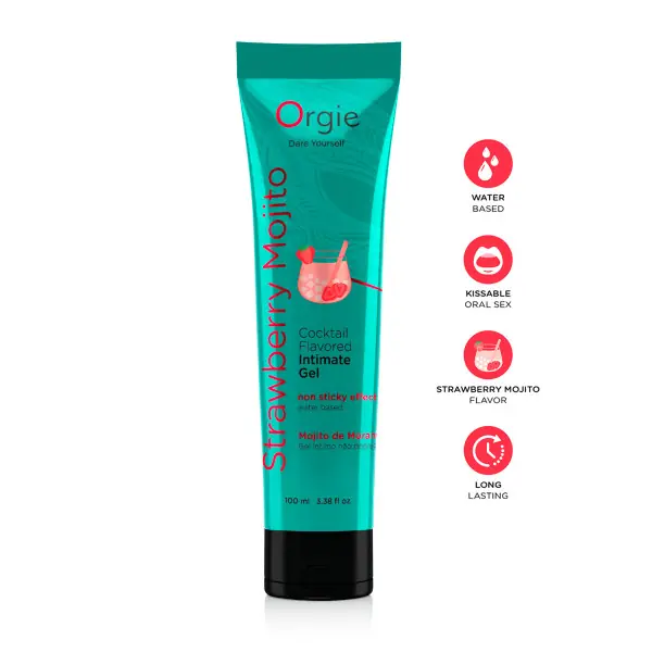 Gel Lubrificante Aromatizado Cocktail Morango Mojito - 100 ml - Orgie