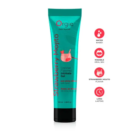 Gel Lubrificante Aromatizado Cocktail Morango Mojito - 100 ml - Orgie
