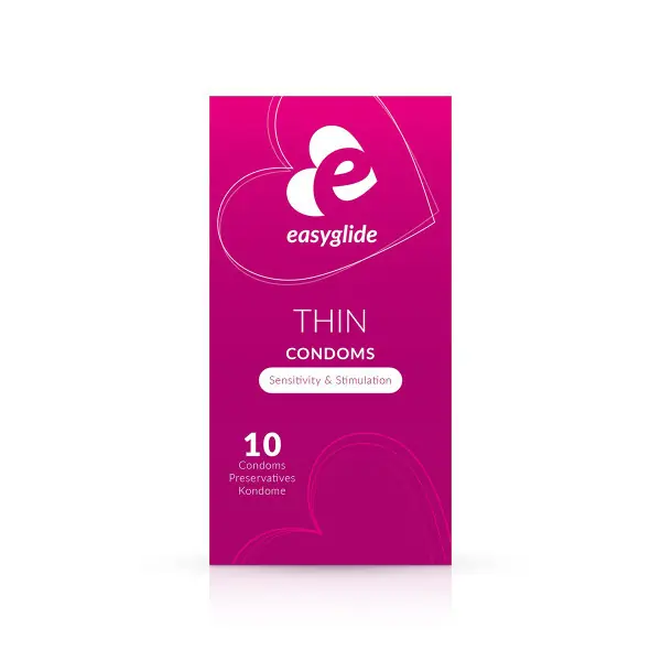 10 Preservativos Ultra-Finos Sensibilidade Máxima - Thin Condoms - Easyglide