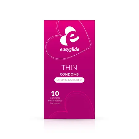 10 Preservativos Ultra-Finos Sensibilidade Máxima - Thin Condoms - Easyglide
