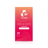 10 Preservativos Estriados e com Relevo 52 mm — Ribs and Dots
