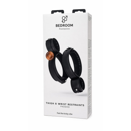 Algemas Acolchoadas para Coxas e Pulsos Preto - Bedroom Fantasies