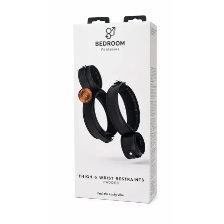 Algemas Acolchoadas para Coxas e Pulsos Preto - Bedroom Fantasies
