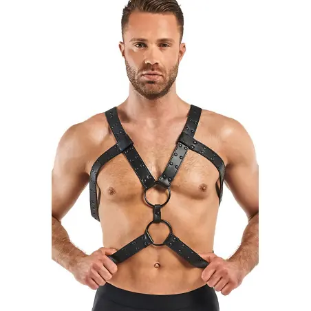 Harness de Peito em Y Preto Vegan — Rocco - Bedroom Fantasies