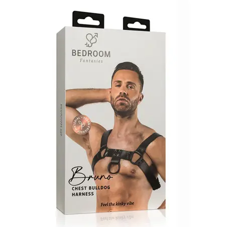 Harness Bulldog de Peito Preto Vegan — Bruno - Bedroom Fantasies
