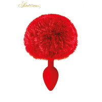 Plug Cola de Conejo Pompón Rojo 6,5 cm