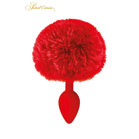 Plug Cauda de Coelho Pompom Vermelho 6,5 cm - 