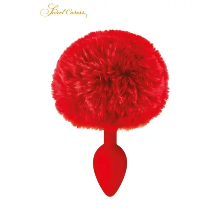 Plug Cauda de Coelho Pompom Vermelho 6,5 cm - 