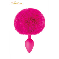 Plug Queue de Lapin Pompon Fuchsia 6,5 cm