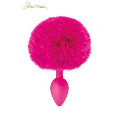 Plug Cauda de Coelho Pompom Fúcsia 6,5 cm - 