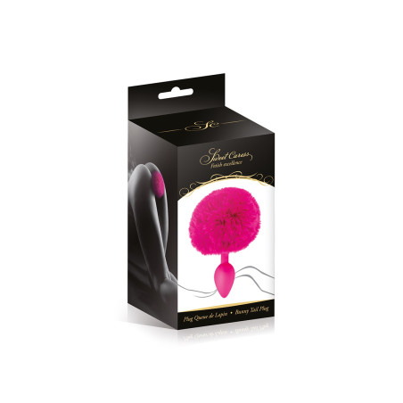 Plug Cauda de Coelho Pompom Fúcsia 6,5 cm - 