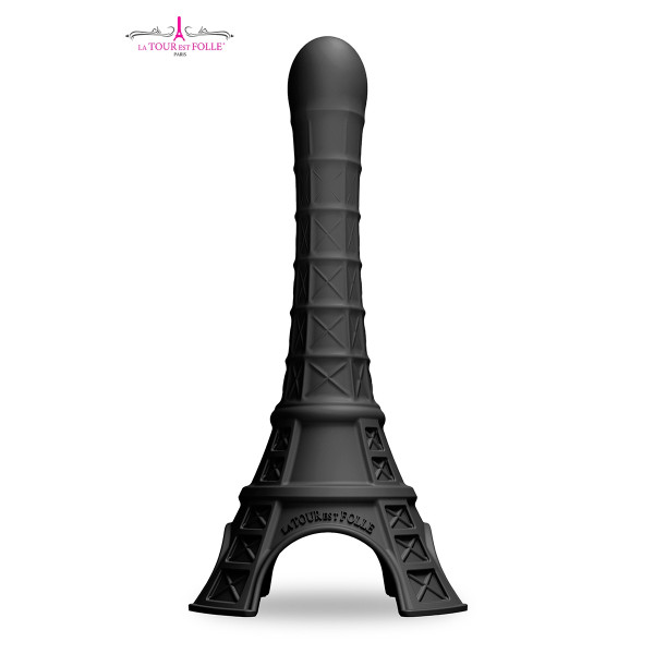 Dildo de Silicone Forma Torre Eiffel Preto 21,8 cm - La tour est folle