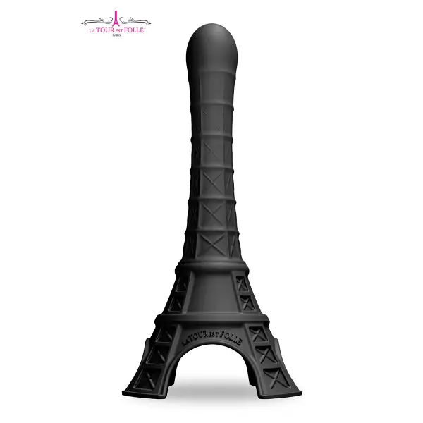 Dildo de Silicone Forma Torre Eiffel Preto 21,8 cm - La tour est folle