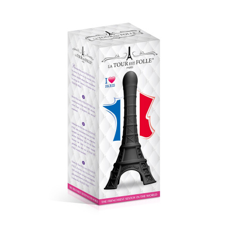 Dildo de Silicone Forma Torre Eiffel Preto 21,8 cm - La tour est folle