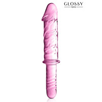 Dildo in Vetro Rosa 28,5 cm con Impugnatura — Glossy n°12 Dildo in Vetro Rosa 28,5 cm con Impugnatura — Glossy n°12