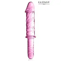 Gode Verre Rose 28,5 cm avec Poignée — Glossy n°12