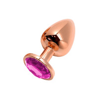 Schmuck-Plug Metall Rosé-Gold mit Strass, Größe M, 8 cm