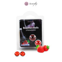 Palline Brasiliane Fragola x2 - Olio da Massaggio Fondente