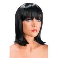 Pruik Halflang Rechte Pony Donkerbruin — Camila