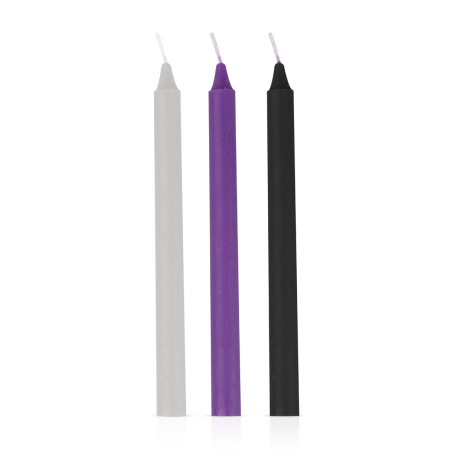 3 Velas BDSM de Baixa Temperatura - Wax Play, 17,5 cm - Easytoys Fetish Collection