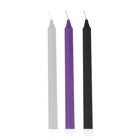 3 Velas BDSM de Baixa Temperatura - Wax Play, 17,5 cm - Easytoys Fetish Collection