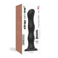 Dildo Ventosa con Sfere Interne Nero Taglia XL 17,7 cm - Geisha Balls