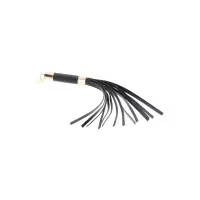 Petit martinet vegan noir et or rose 33 cm - Signature Flogger Dona