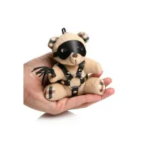 BDSM Teddy Bear Keyring with Harness and Flogger - BDSM Teddy Bear