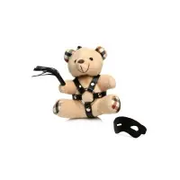 Sleutelhanger BDSM-beertje harnas, masker en zweepje - BDSM Teddy Bear