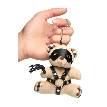 Porte-clés ourson BDSM harnais, loup et martinet - BDSM Teddy Bear