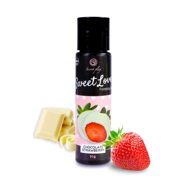 Gel lubrificante comestível 60 ml — Morango e Chocolate branco - 