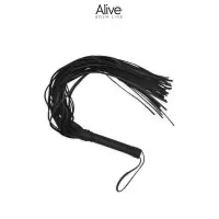 Lange flogger-zweep met 40 riempjes zwart kunstleer 69 cm - Fantasy