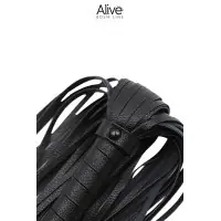 Frusta flogger lunga a 40 code in similpelle nera 69 cm - Fantasy