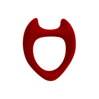 Toro L Cock Ring - Red Silicone with Horns, Ø 3.3 cm