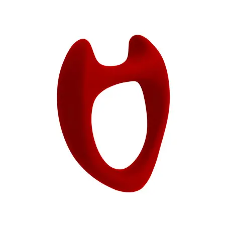 Cockring Toro L - Silicone Vermelho com Cornos, Ø 3,3 cm - Wooomy